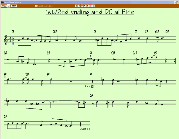 Leadsheet Window