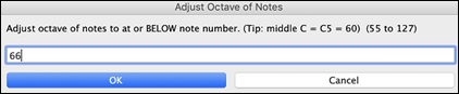 adjust octave of notes dialog