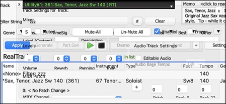 Track Settings panel