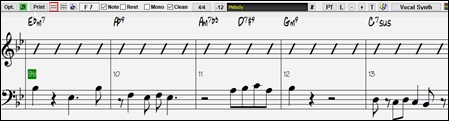 rests will display on the bass clef