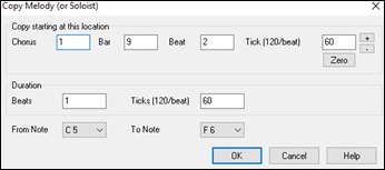 Copy Melody dialog