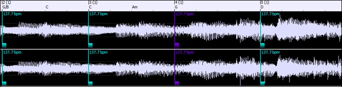 Audio Chord Wizard with blue lines and purple lines