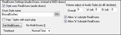 Misc Style Settings dialog - RealDrums Settings area