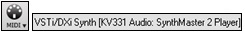 MIDI toolbar button - [VSTi/DXi Synth] button.