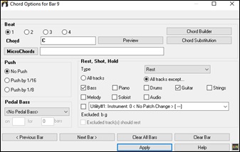 Chord Options dialog