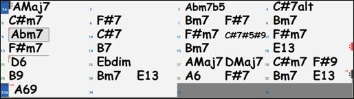 Chord Sheet with the FakeSheet mode enabled