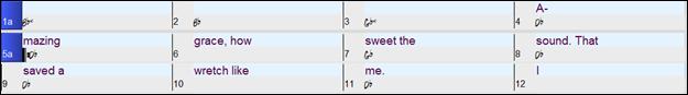 Chord Sheet with a Bar Lyrics Layer