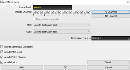 Copy/Move Tracks dialog