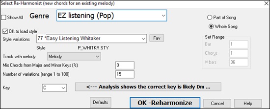 Select Reharmonist dialog (auto)