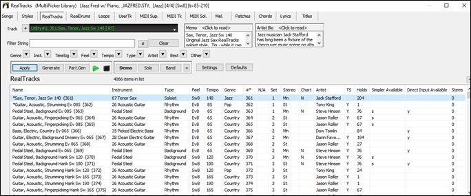 RealTracks Picker (floating) - track selecot