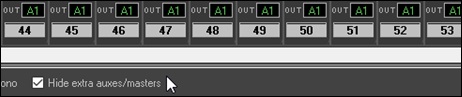 "Hide extra auxes/masters” checkbox in Mixer Window