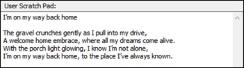 AI Lyrics window - User Scratch Pad